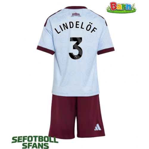Aston Villa Victor Lindelof #3 Tredjeställ Barn 2026-27 Kortärmad (+ Korta byxor)